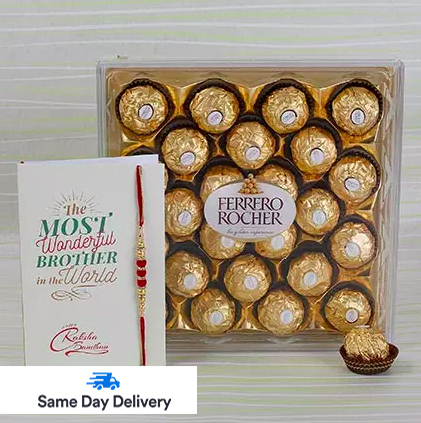 Rakhi with 24 pcs Ferrero